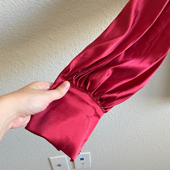 Women’s Chic Good Time Red Button Down Shirt - Picture 6 of 14